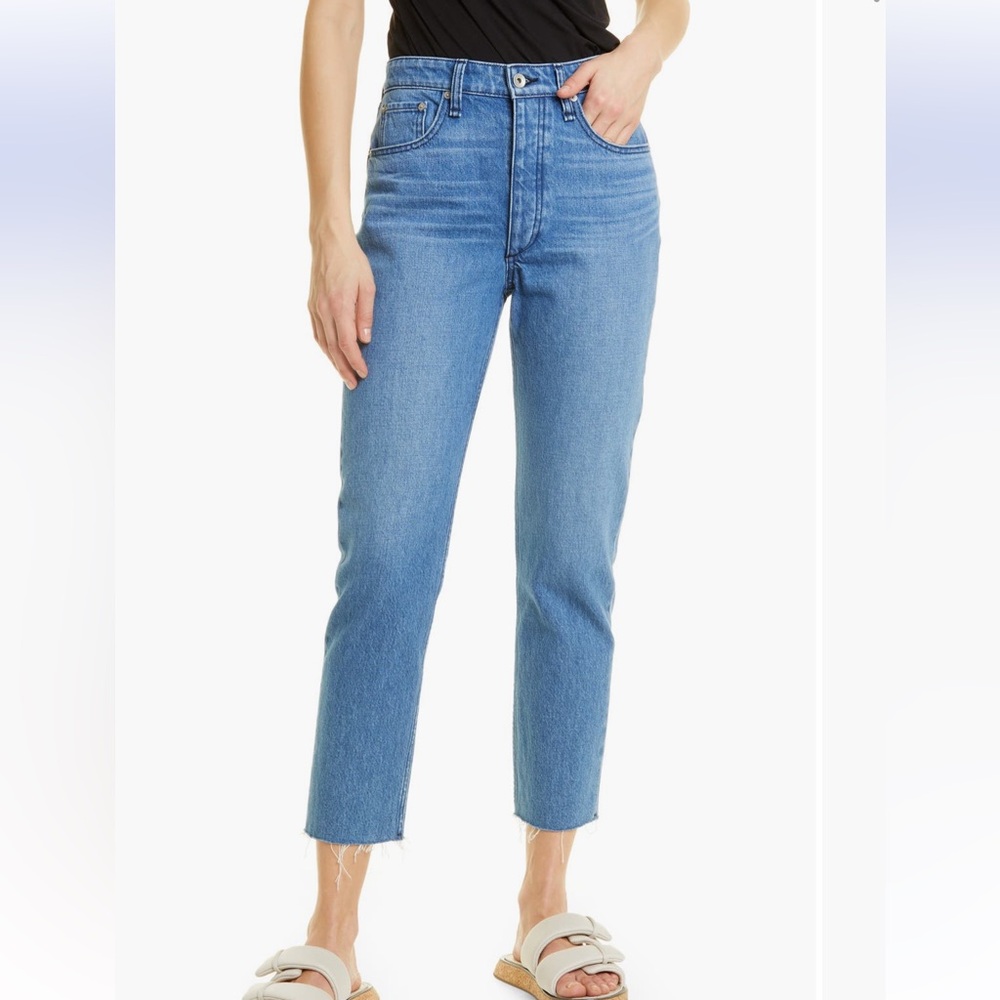 Women’s Rag‎ & Bone Nina High Waist Ankle Cigarette Jeans in Poppy